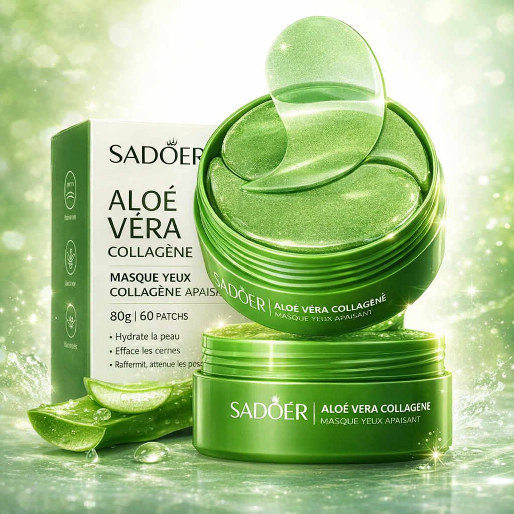 Masque Yeux Aloe Vera & Collagène – Hydratant & Apaisant